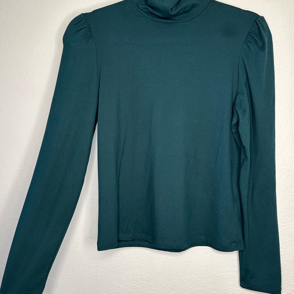 Elegant Teal Long Sleeve Women's Top